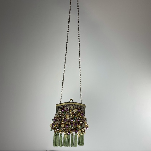 ALDO beaded fringe green purse crossbody bag - Picture 2 of 6
